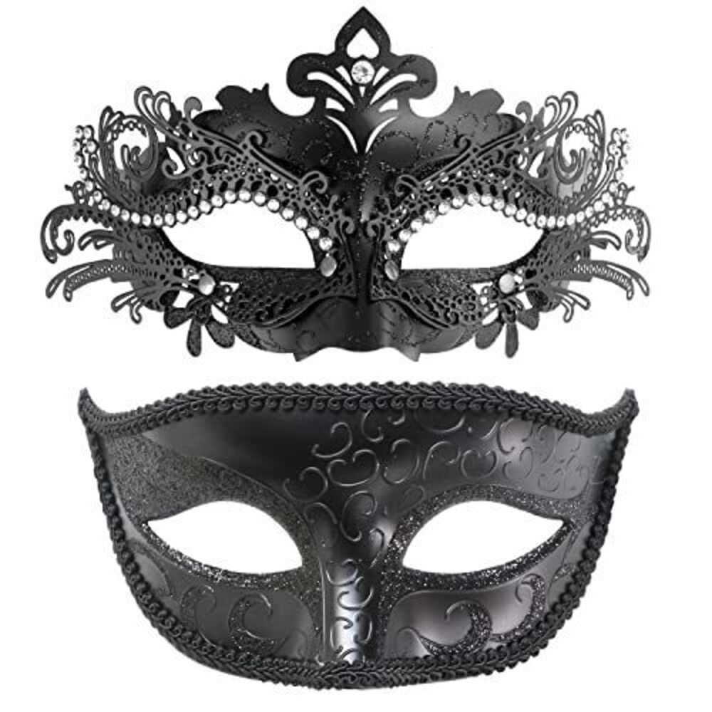 6999 Couple Masquerade Mask Set Venetian Party Mardi Gras Halloween Costume